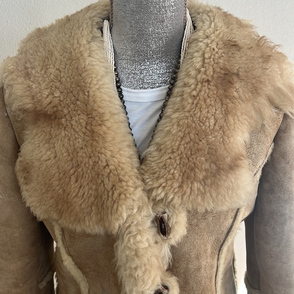 Vintage The Sheepskin Trader Shearling Lambskin Rancher coat jacket Small 4 6 - Picture 2 of 15